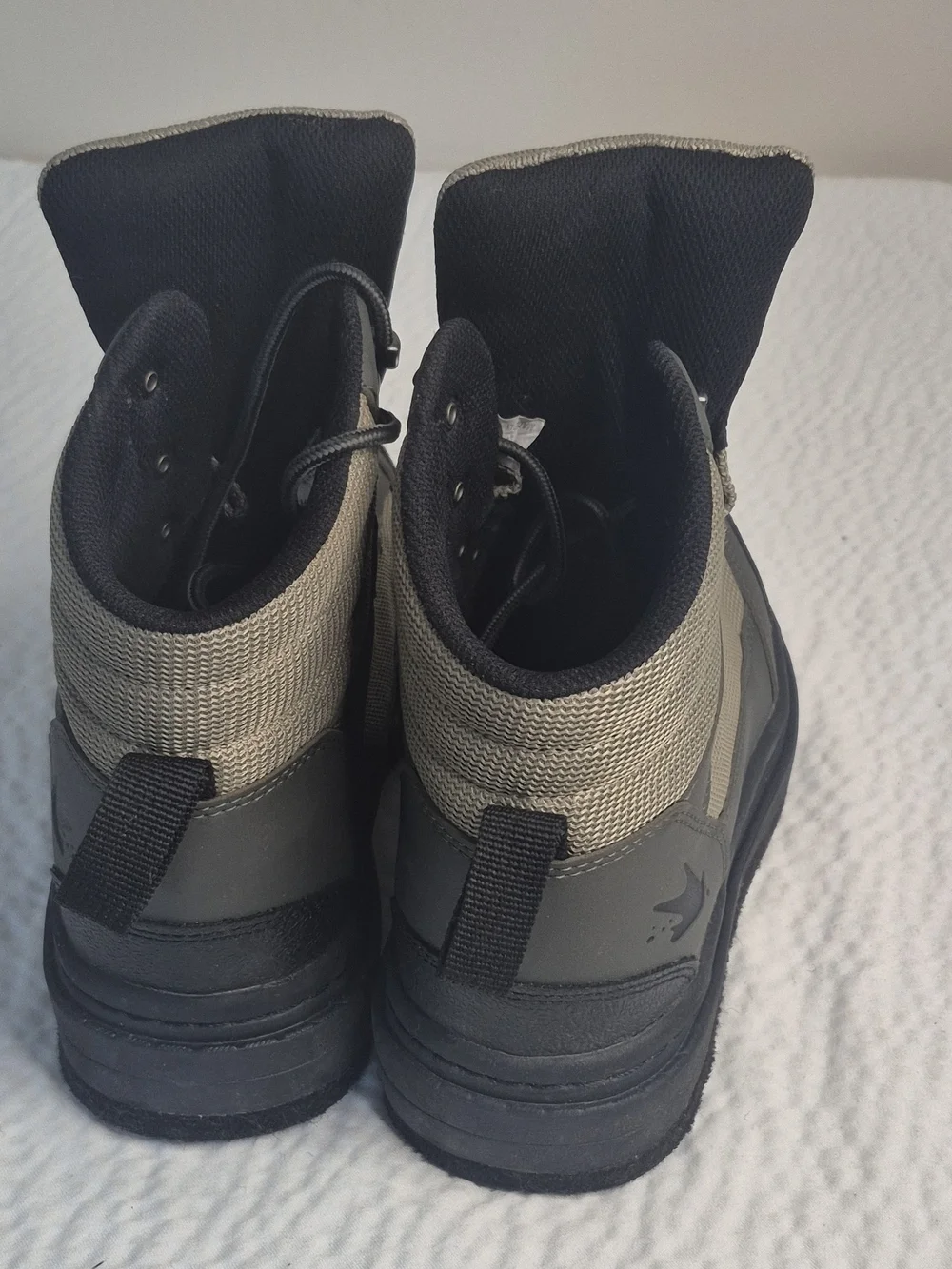 Frogg Toggs Gray/Black Lace-Up Ankle Wading Boots for Fishing, Synthetic